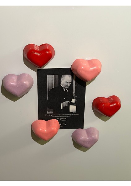 Gözdehobi Buzdolabı Magneti - Sevgililer Günü Hediyesi - 6’lı Rengarenk Kalp Magnet Hediyelik fırsatları