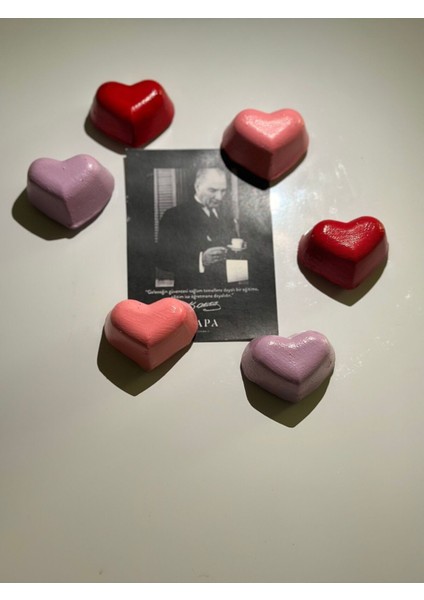 Gözdehobi Buzdolabı Magneti - Sevgililer Günü Hediyesi - 6’lı Rengarenk Kalp Magnet Hediyelik indirimleri