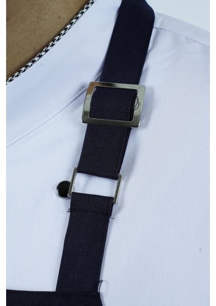 Siyah Biyeli Askılı Mutfak Önlüğü, Cepli, Alpaka Kumaş, Şef, Garson, Barista Için modelleri