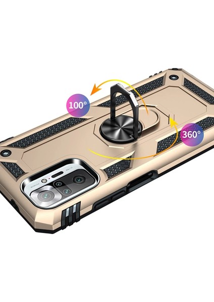 Xiaomi Redmi Note 10 Pro Kılıf Sofya Yüzüklü Silikon Kapak - Gold - LORCE2476-1552 fırsatları