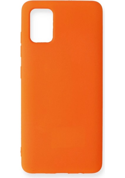 Samsung Galaxy A51 Kılıf Nano Içi Kadife Silikon - Turuncu - LORCE5901-7139