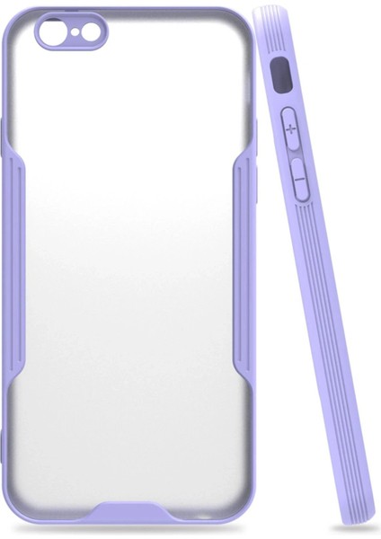 iPhone 6 Kılıf Platin Silikon - Lila - LORCE6197-5367