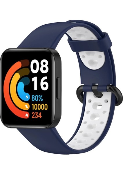 Xiaomi Redmi Watch 2 Spor Delikli Kordon - Lacivert-Beyaz - LORCE6709-8250