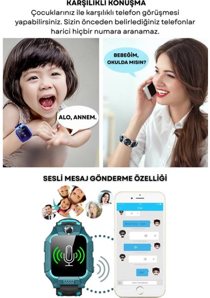 Q19 Sim Kartlı Akıllı Çocuk Saati – Konum Takibi, Kamera, Sesli Arama, Sos – Ios ve Android Uyumlu modelleri