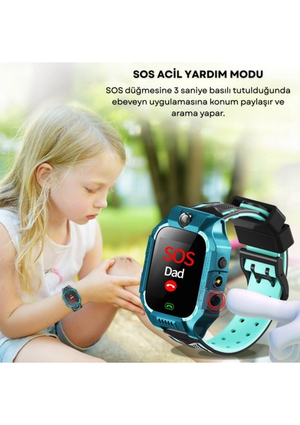 Q19 Sim Kartlı Akıllı Çocuk Saati – Konum Takibi, Kamera, Sesli Arama, Sos – Ios ve Android Uyumlu