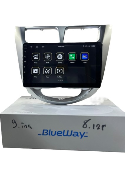 Hyundai Accent Blue Blueway 8-128 Tam Profesyonel Oem Multimedia modelleri