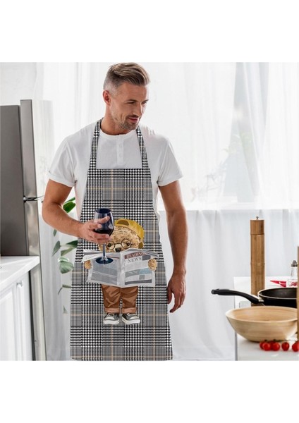 Gri Teddy Mutfak Önlüğü, Dayanıklı ve Şık, Yıkama ve Solmaya Karşı Sertifikalı