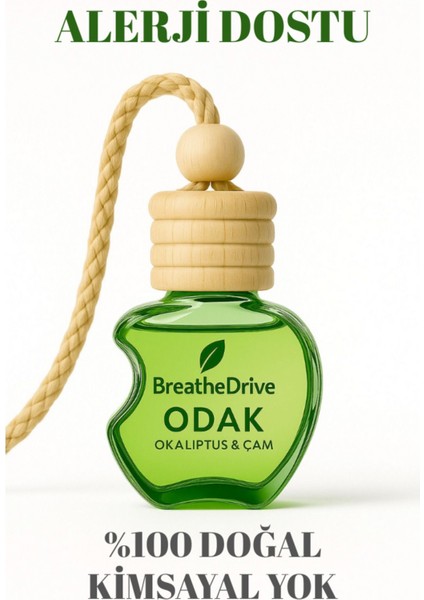 Odak Serisi - Okaliptüs - Çam - Astim ve Allerji Dostu Araç Kokusu - %100 Doğal Oto Parfüm
