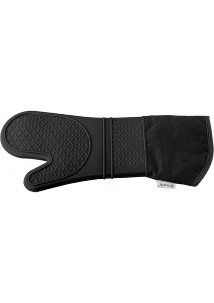 Silikonlu Uzun Fırın Eldiveni, Güvenli ve Dayanıklı, Siyah Renk, 1 Adet