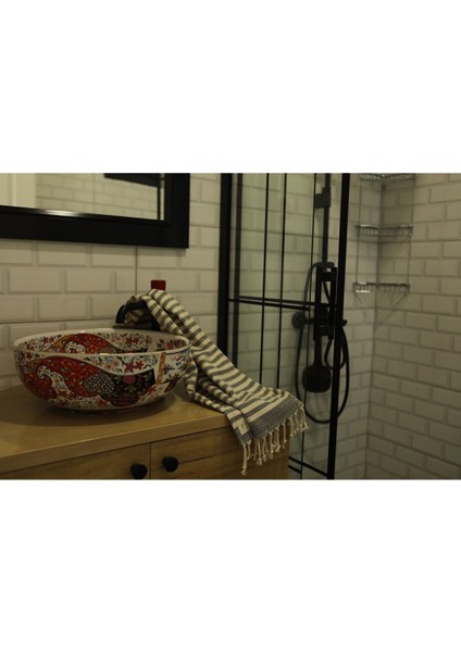 Gri 2'li Pamuk Peşkir Kurulama Bezi, 45X90 Cm, El Dokuma Set fırsatları