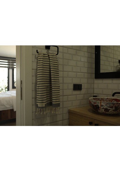 Gri 2'li Pamuk Peşkir Kurulama Bezi, 45X90 Cm, El Dokuma Set indirimleri