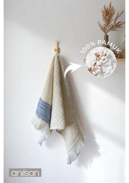 Iki Adet 30X50 cm Pamuklu El ve Yüz Havlusu Seti, Beyaz