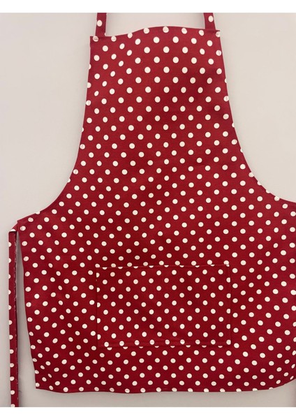 Kırmızı Puantiyeli Cepli Mutfak Önlüğü, 55CM x 70CM, Şık ve Kullanışlı Tasarım fiyatları