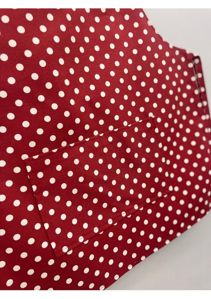 Kırmızı Puantiyeli Cepli Mutfak Önlüğü, 55CM x 70CM, Şık ve Kullanışlı Tasarım modelleri