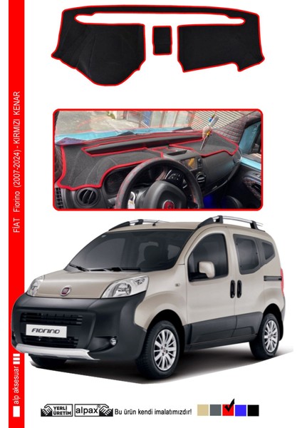 Fiorino 2007-2024 Arası Modeller Için Oto Torpido Koruyucu - Kırmızı Kenar