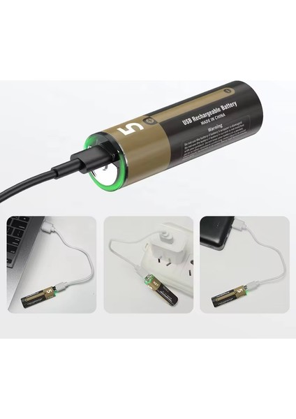 USB Type-C Şarjlı Aa Pil 1.5V | 1000+ Kez Şarj Edilebilir Lityum Pil | Kalem Pil (2’li Paket) indirimleri