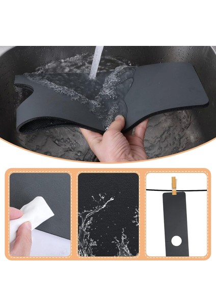 Sihirli Su Emici Lavabo Musluk Matı -Lavabo Kenarı Su Tutucu Sıçrama Önleyici Mat 38X13 modelleri