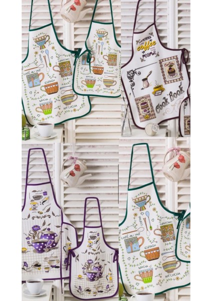 3'lü Renkli Sıvı Geçirmez Yıkanabilir Mutfak Önlüğü Seti