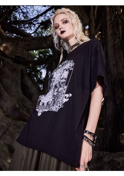 Orman Perisi Forest Fairy Baskılı Gothic Oversize T-Shirt fırsatları