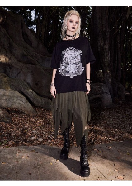 Orman Perisi Forest Fairy Baskılı Gothic Oversize T-Shirt indirimleri
