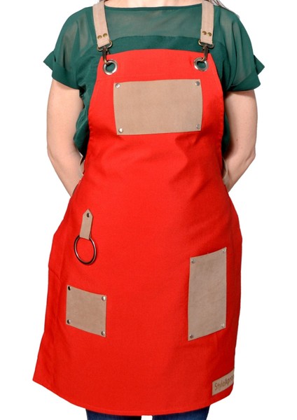 Kırmızı Önlük, Şıklık ve Şıklık Katmak Için Ideal Tasarım.