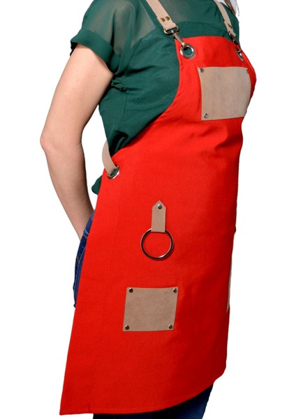 Kırmızı Önlük, Şıklık ve Şıklık Katmak Için Ideal Tasarım. fiyatları