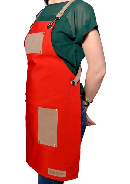 Kırmızı Önlük, Şıklık ve Şıklık Katmak Için Ideal Tasarım. modelleri