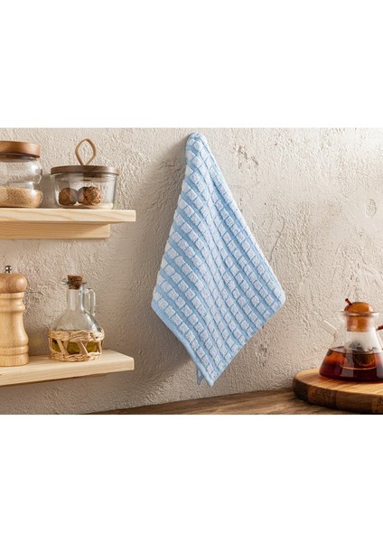 Yumuşak Pamuk Kurulama Bezi 30X50 Cm, Açık Mavi, Hafif ve Dayanıklı