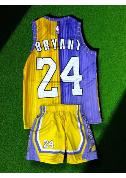 NBA Los Angels Lakers Kobe Bryant Özel Resimli Çocuk Basketbol Forması