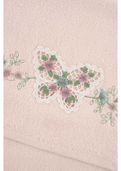 Bambu Nakışlı Pembe Havlu 30X50, Yumuşak ve Şık Dokunuş. fiyatları