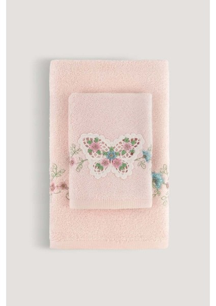 Bambu Nakışlı Pembe Havlu 30X50, Yumuşak ve Şık Dokunuş. modelleri