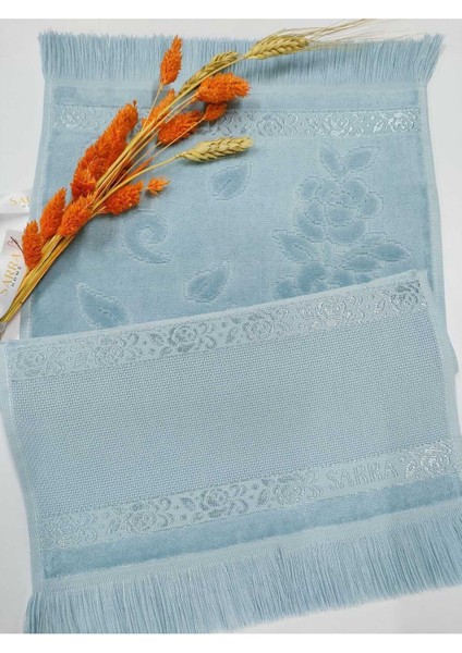 30X50 Petek Desenli Saçaklı Havlu - Canlı Petrol Mavisi fiyatları