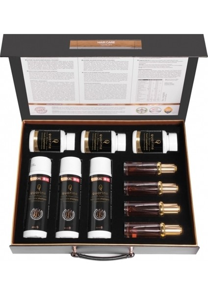 Quarine 6 Aylık Premium Çanta Set (4 Serum+3 Tablet+3 Şampuan) Dökülmelere Karşı Bitkisel Kök Hücre Ekstratları, Vitamin ve Mineral İçeren Onarıcı Tırnak ve Saç Bakım Seti modelleri