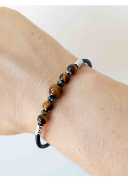 Kaplan Gözü ve Hematit Doğal Taş Bileklik fiyatları