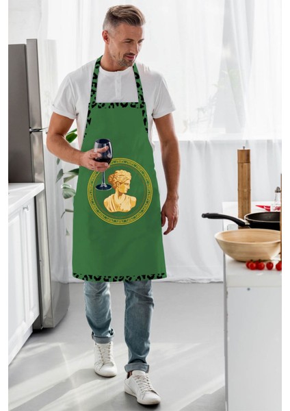 Yeşil Büst Detaylı Mutfak Önlüğü, Şık ve Kullanışlı Mutfak Aksesuarı
