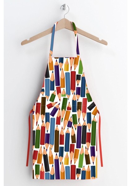 Unisex Çocuk Mavi Boya Kalemi Önlüğü 5-7 Yaş, Renkli ve Pratik Tasarım