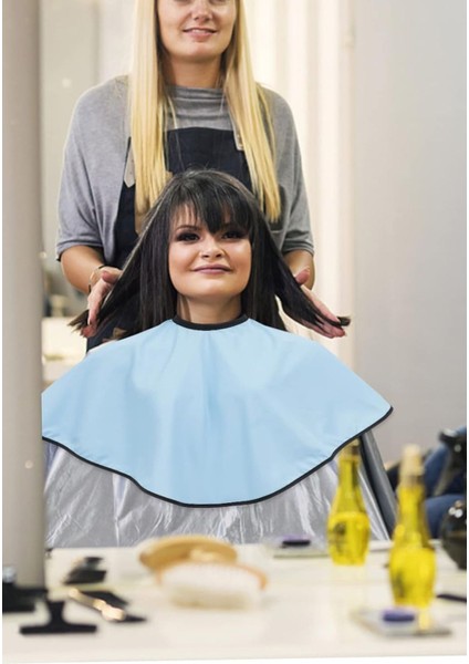 Mavi Su Geçirmez Makyaj ve Saç Kesim Önlüğü, Kuaför Kullanımı Için Ideal fırsatları