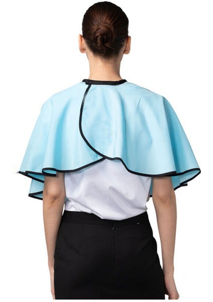 Mavi Su Geçirmez Makyaj ve Saç Kesim Önlüğü, Kuaför Kullanımı Için Ideal