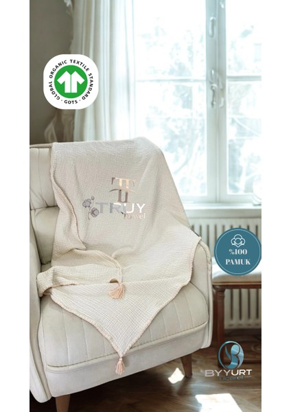 %100 Pamuk Koltuk Örtüsü Ivory 120X220 - Ivory fiyatları