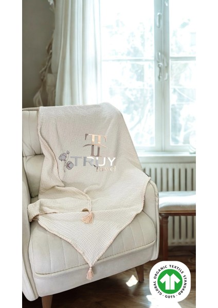 %100 Pamuk Koltuk Örtüsü Ivory 120X220 - Ivory indirimleri