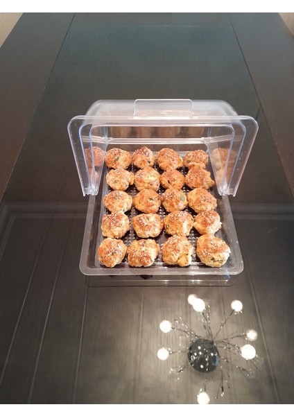 Menteşeli Kek ve Börek Fanusu, 2'li Polikarbon Plastik Set, Siyah fırsatları