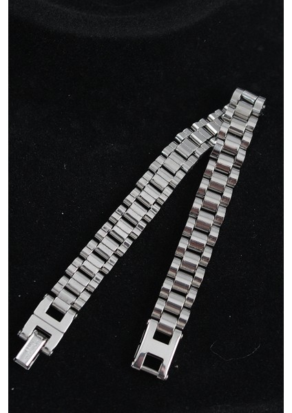 Bakımlı Erkek Için Silver Çelik Kordon Stil Bileklik