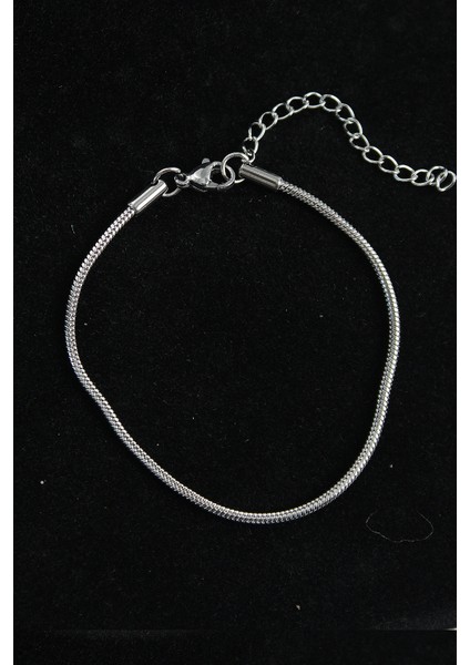 Bakımlı Erkek Için Silver Çelik Yılan Stil Zincir Bileklik