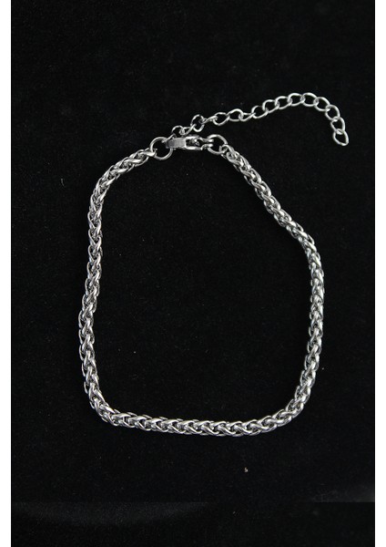 Bakımlı Erkek Için Silver Çelik Örgü Tasarımlı Bileklik