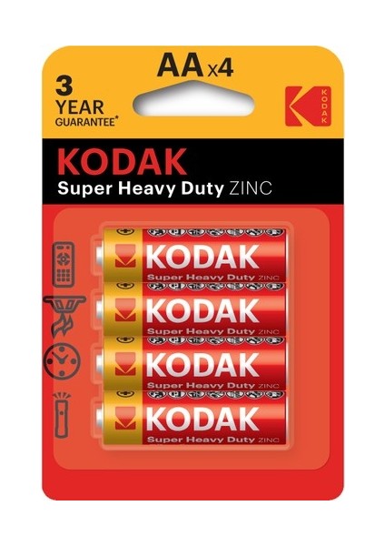 Kodak Çinko Karbon Blister Kalem Pil 4lü Aa