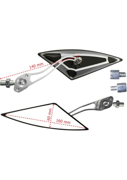 Ayna Takımı Gri 8MM-10MM Üçgen Modifiye Universal