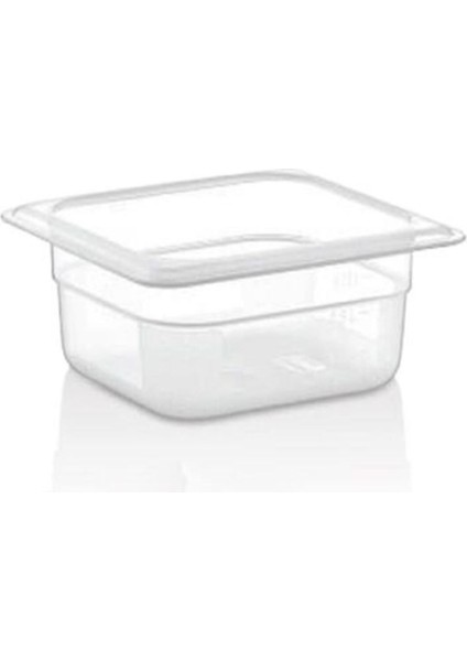 Turuncu Polikarbon Gastronom Küvet 1/6-100 Mm, Dayanıklı ve Şık Tasarım