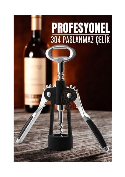 Tirbuşon Şarap Açacağı ve Şişe Açacağı 304 Paslanmaz Çelik