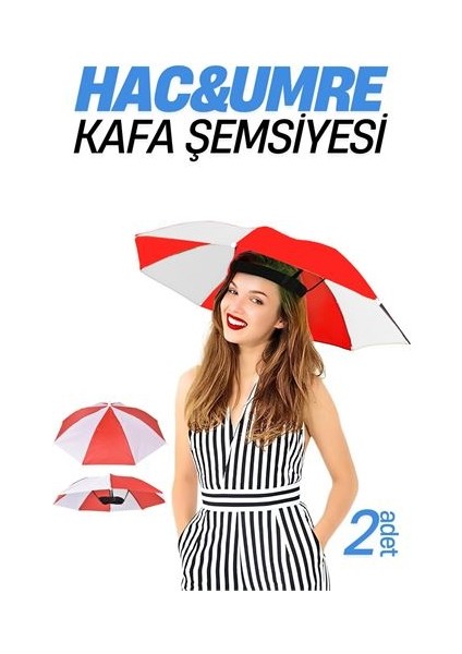Hac Umre Kafa Şemsiyesi Güneş Koruma Şemsiyesi 2 Adet