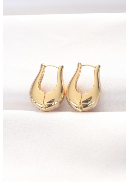 Pirinç Gold Renk Bombeli Küpe